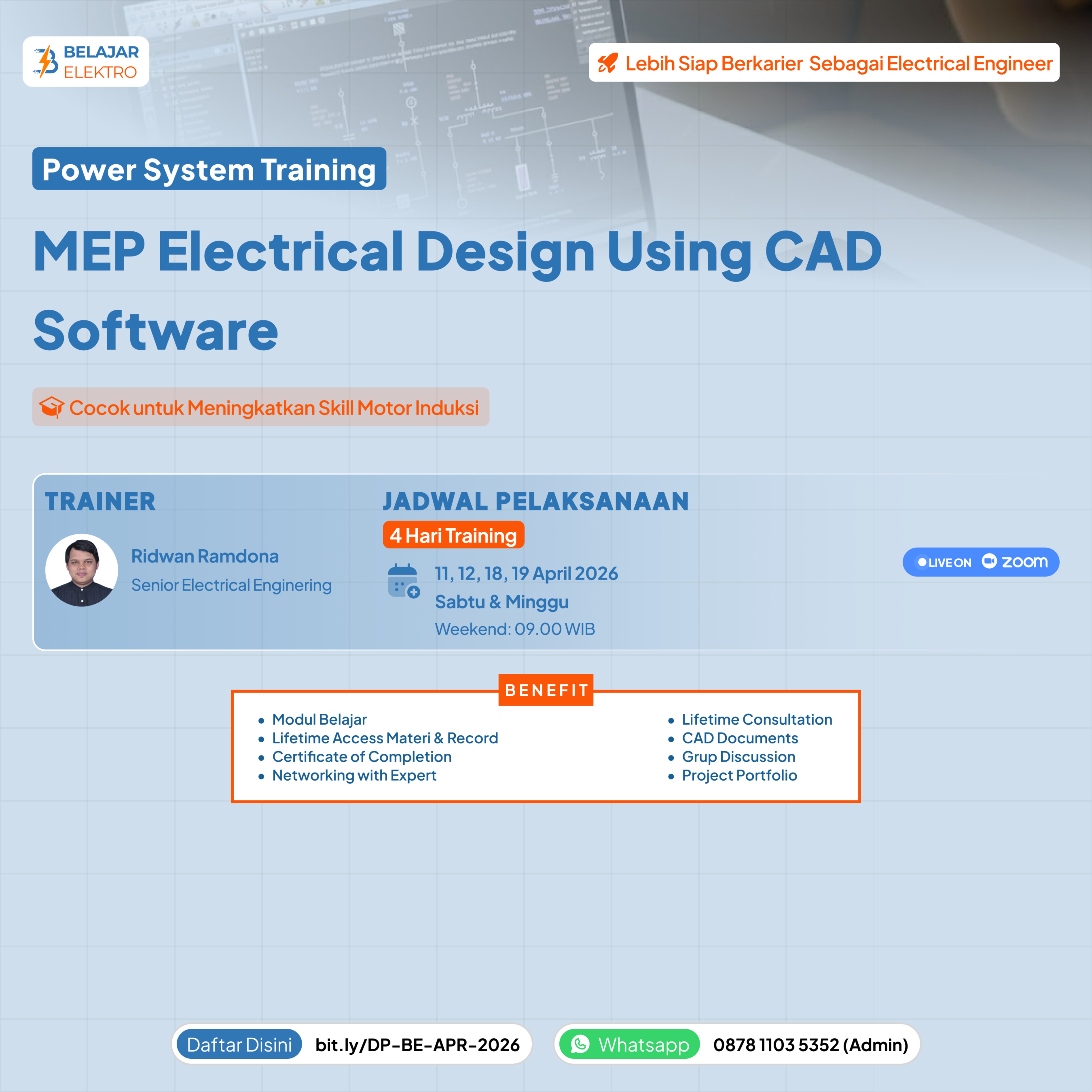 MEP Electrical Design Using CAD Software - Apr - alt | Belajar Elektro