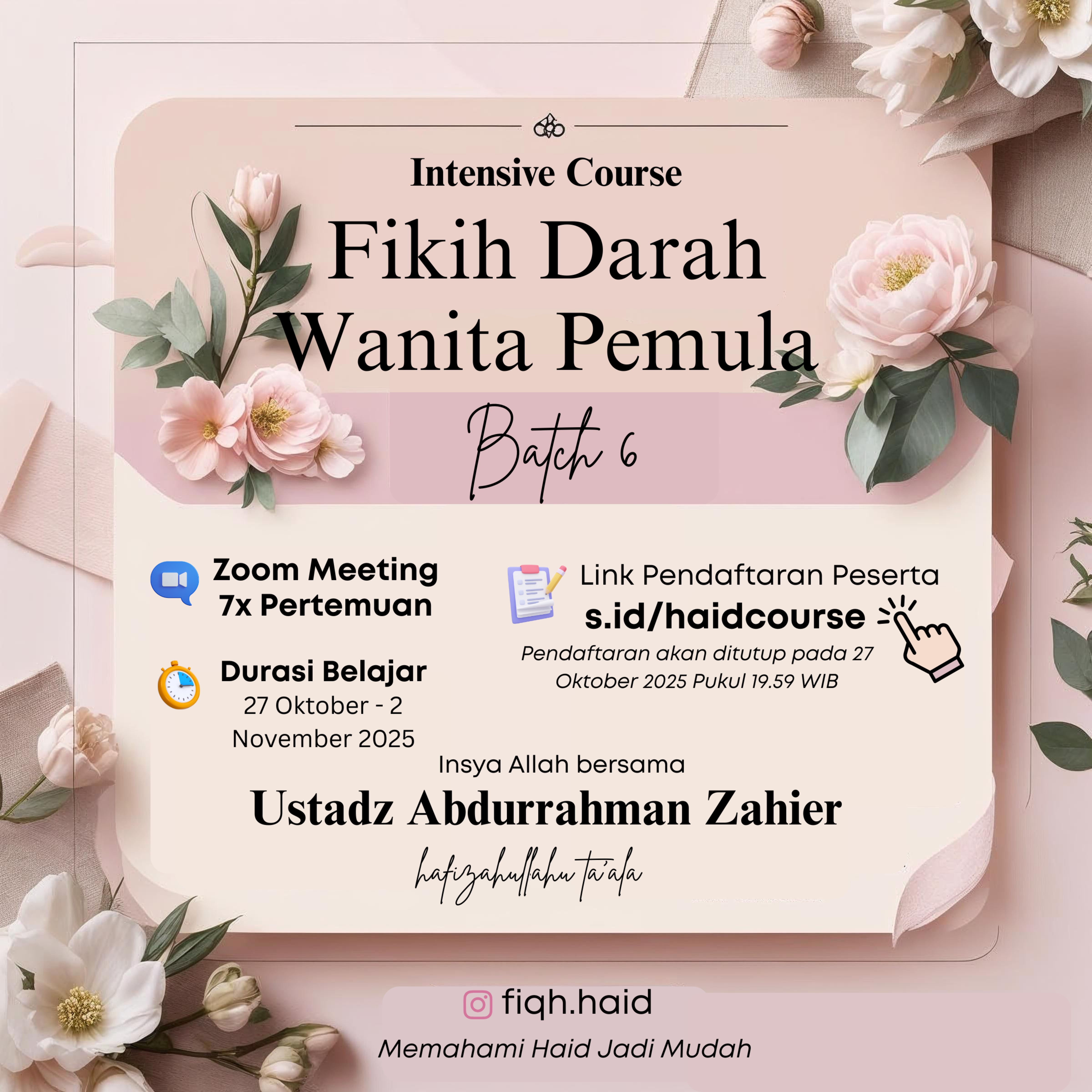 Dauroh Online Fiqh Darah Wanita Pemula